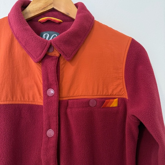 YO Colorado Orange/Purple Button Up Collared Fleece Shirt Jacket M - Picture 4 of 8